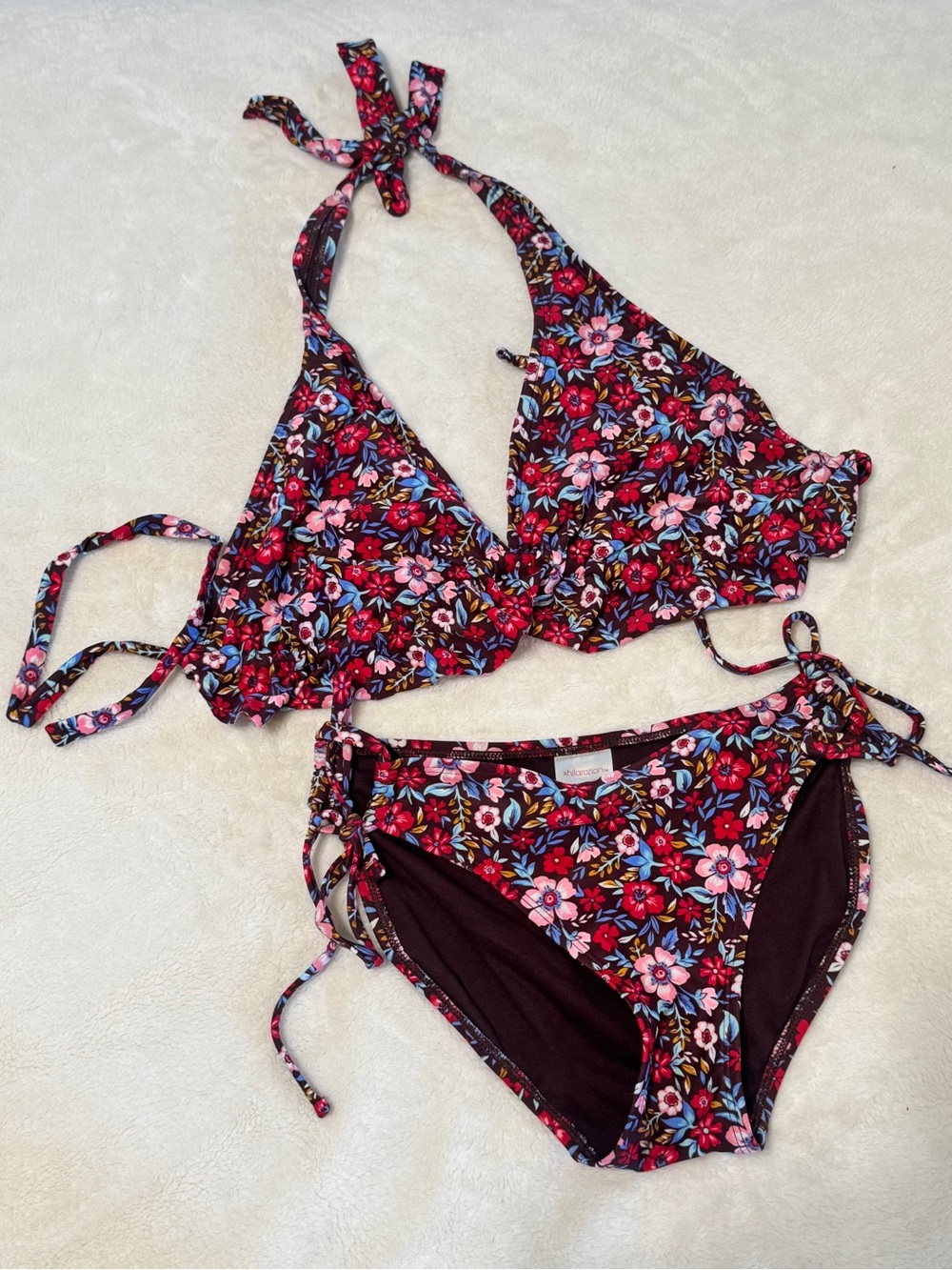 XHILARATION FLORAL BIKINI SET—TOP SIZE DD BOTTOM SIZE MEDIUM